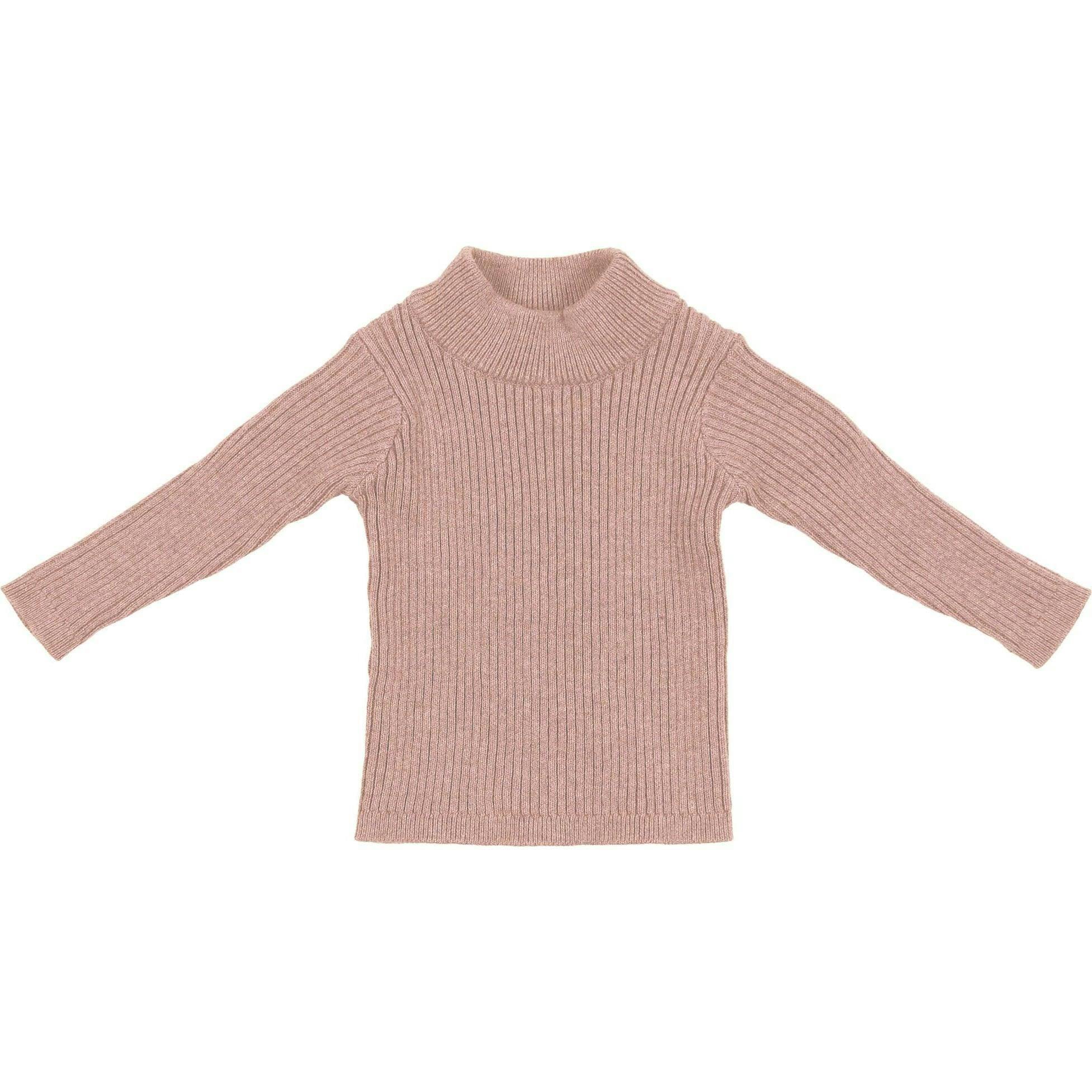 Rib Knit Mock Polo Neck Long Sleeve Shirt