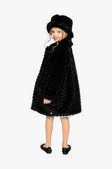 Faux Fur Bucket Hat Black