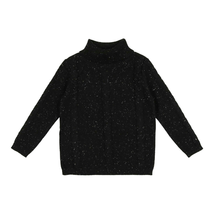 Cable Knit Ribbed Neck Sweater