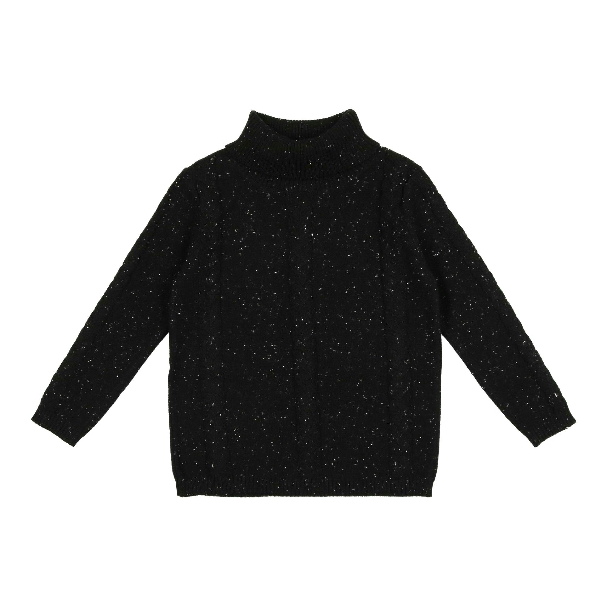 Cable Knit Ribbed Neck Sweater