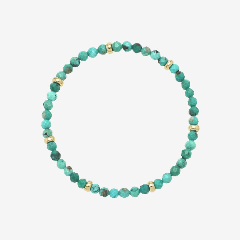 14K Gold Turquoise Segment Bead Bracelet
