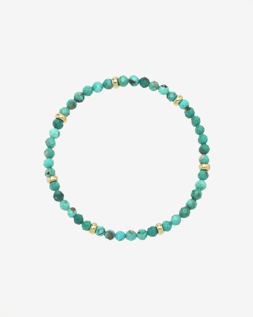 14K Gold Turquoise Segment Bead Bracelet