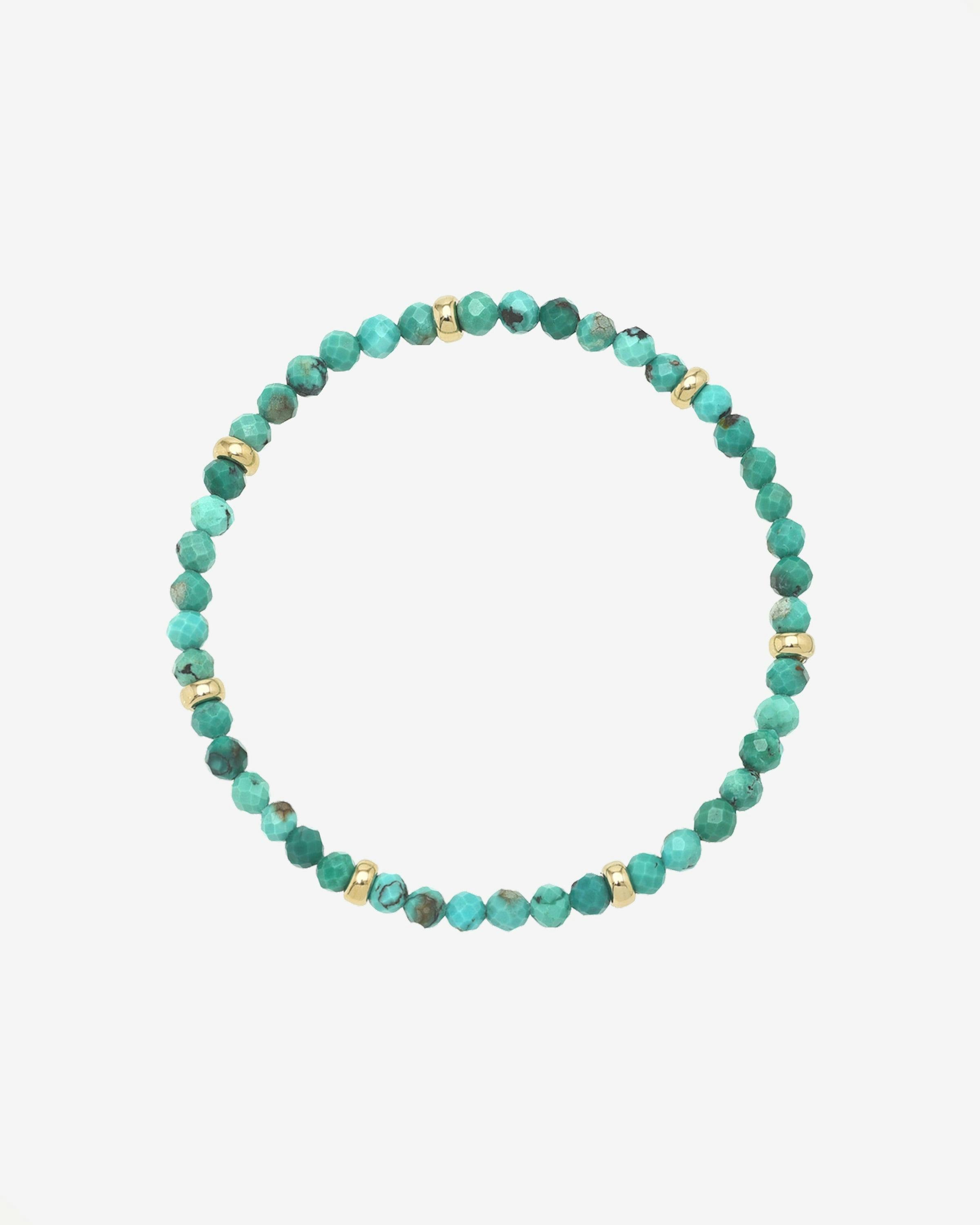 14K Gold Turquoise Segment Bead Bracelet