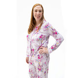 Dahlia Floral - Adult Long Sleeve Coat Style and Pant with Pockets