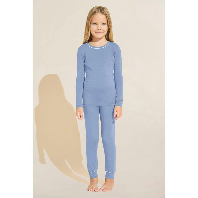 Kids TENCEL Modal Unisex Long PJ Set, Blue