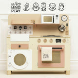 Rattan Family Size Wooden Play Kitchen