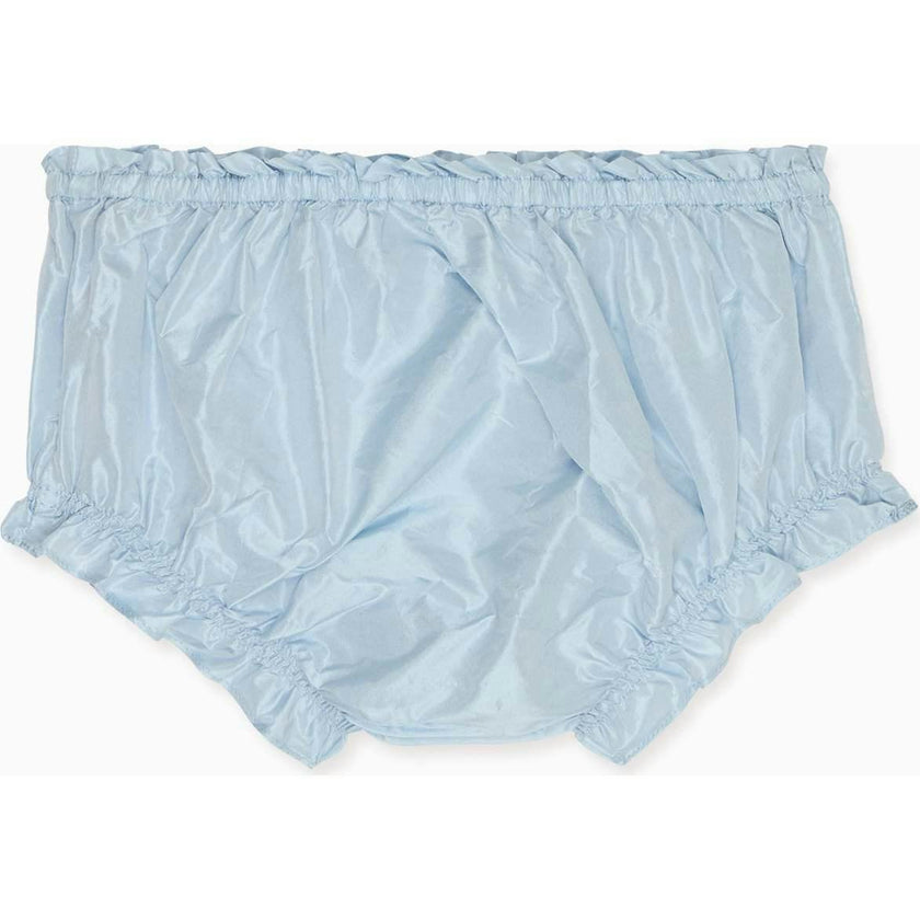 Light Blue Manon Silk Ceremony Baby Girl Bloomers