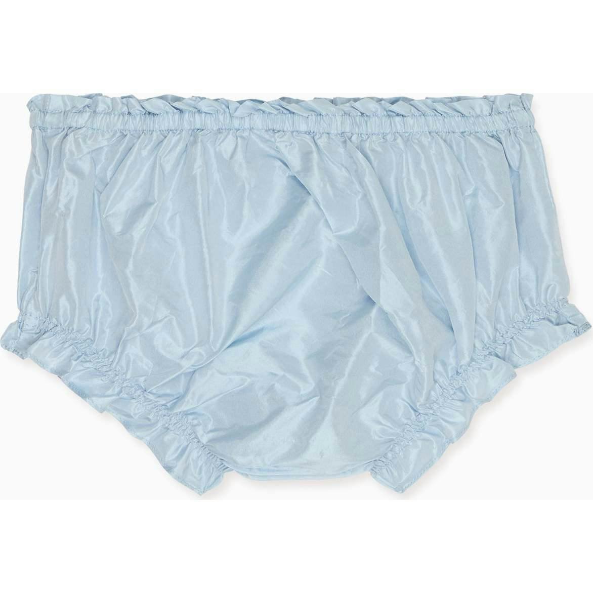 Light Blue Manon Silk Ceremony Baby Girl Bloomers