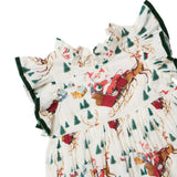 Girls Jennifer Dress - Santa Sleigh