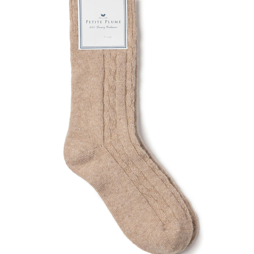 Men's Cashmere Socks in Beige