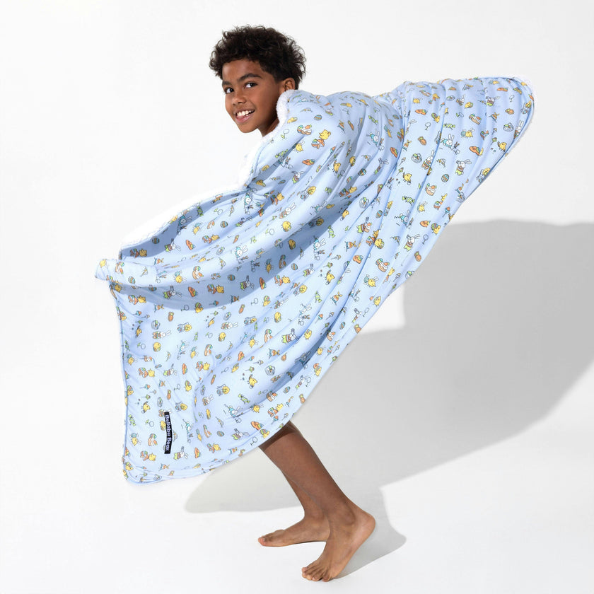 Easter Blue Bamboo Sherpa Blanket
