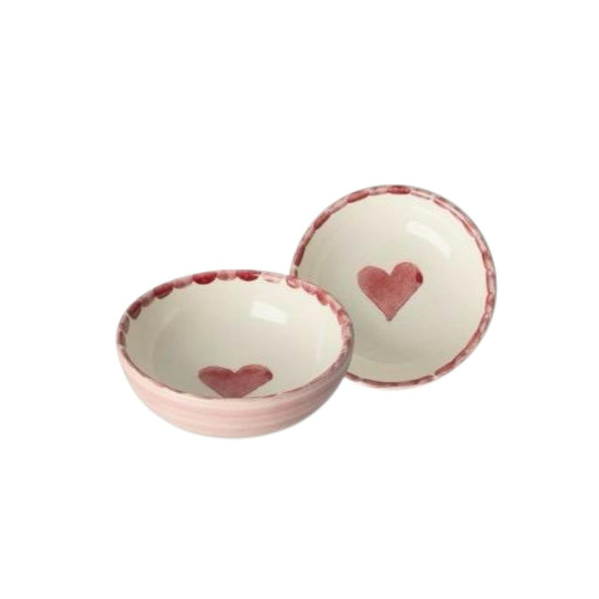 Ceramic Dipping Bowl with Hand-painted Heart - Small - 3.38 oz