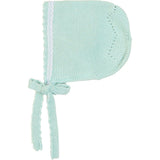 Lace Detail  Bonnet in Sage Green (0-9mths)