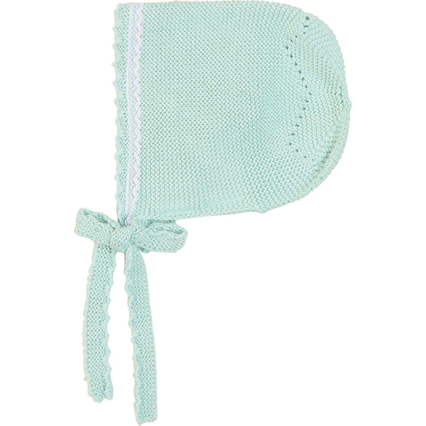 Lace Detail  Bonnet in Sage Green (0-9mths)