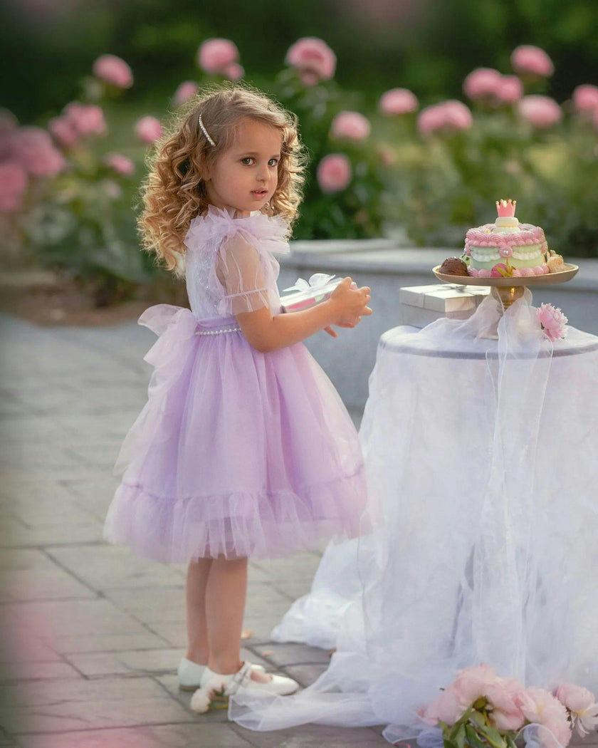 Dreamy Lilac Princess Tulle Birthday Dress for Girls