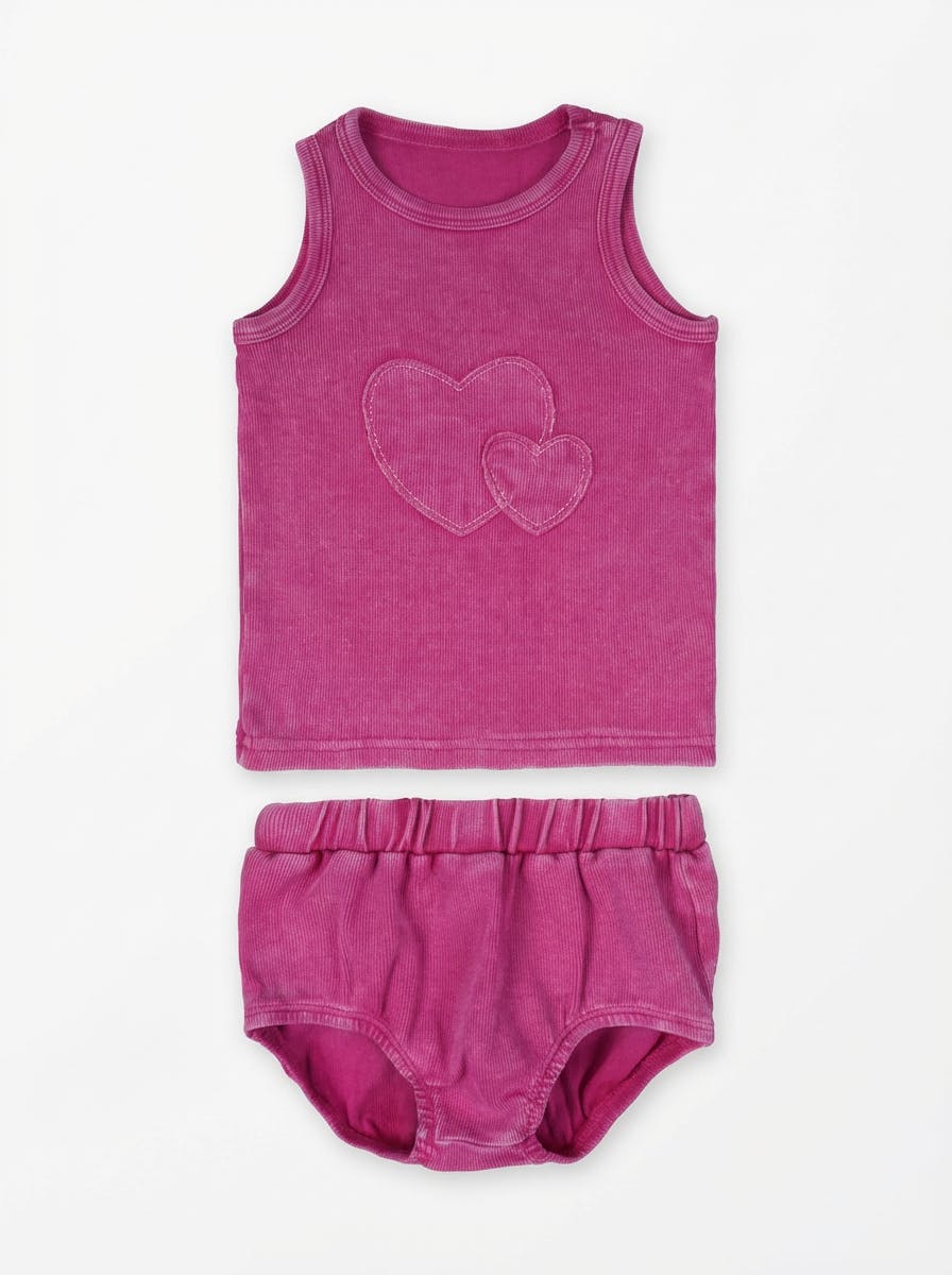Denim Wash Tank Top Set