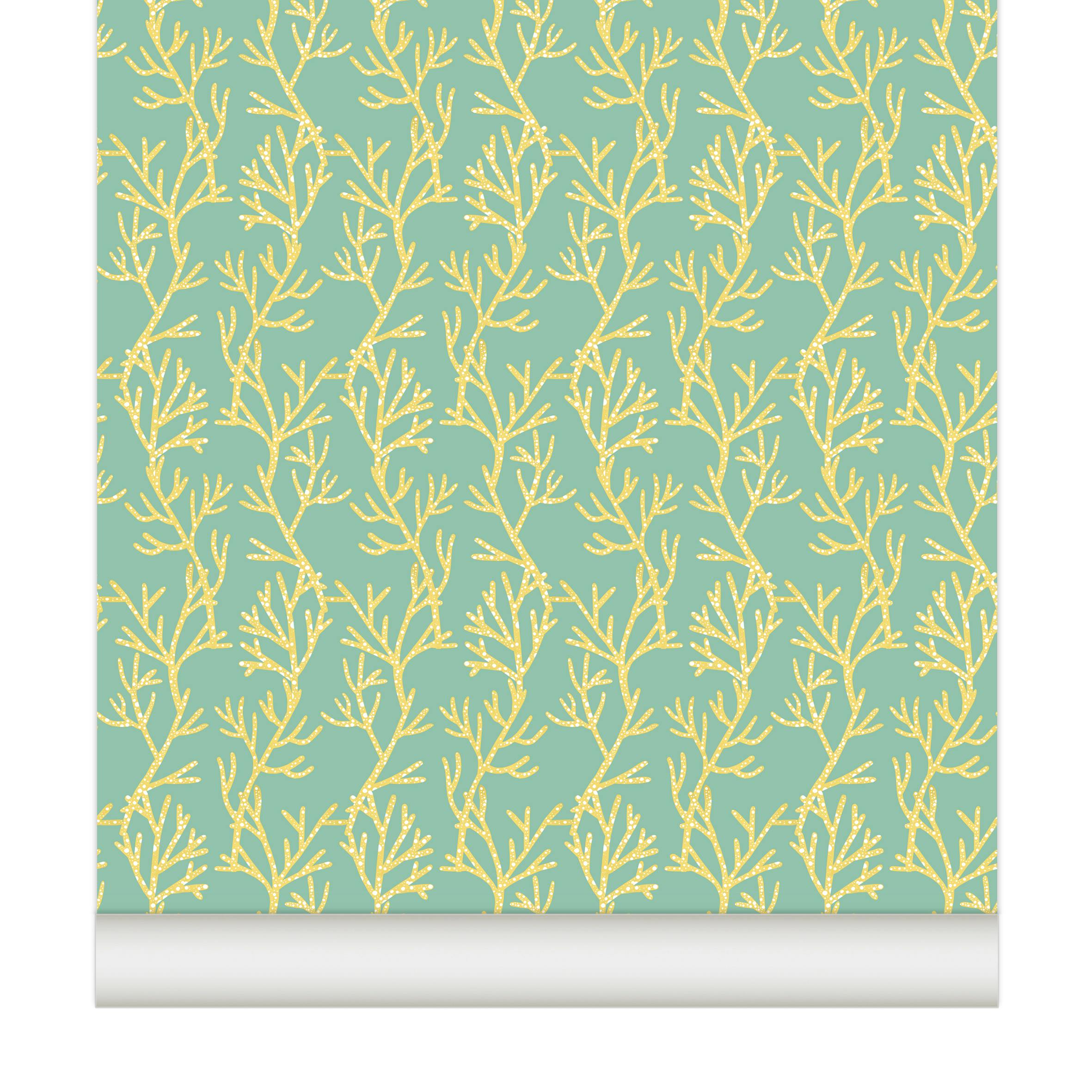 Papier peint CORAIL coloris Vert d'eau