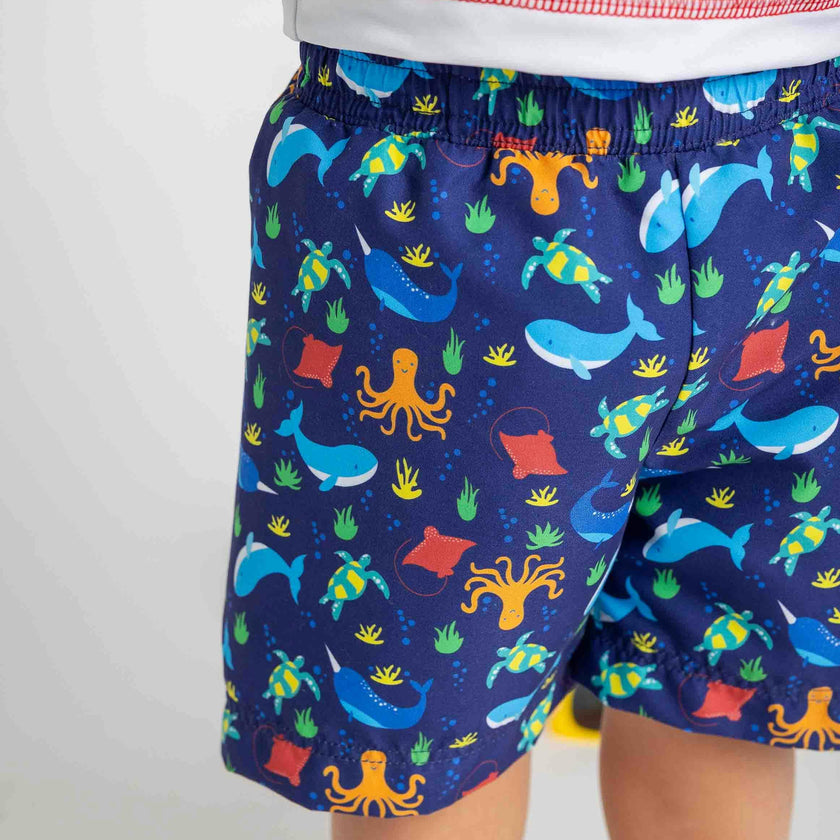 Under The Sea Print Swim Trunk
