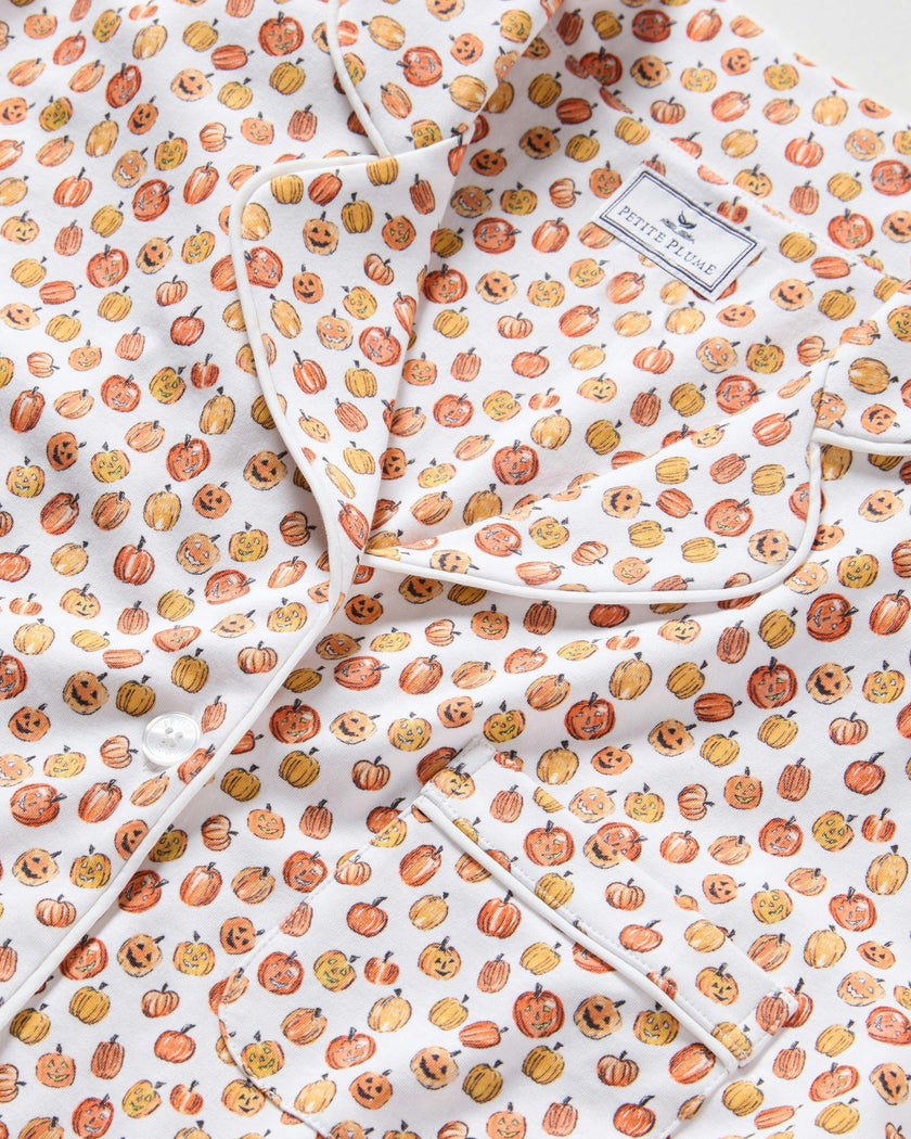 Women's Pima Short Sleeve Short Set in Pumpkin Patch