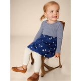 Babys Mix Print 2-Tone Long Sleeve Skirt Dress, Blue