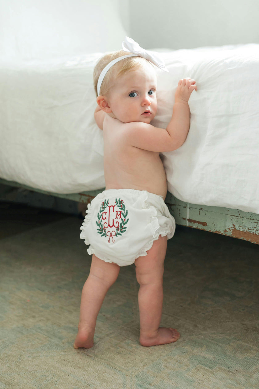 Vivian Girls' Pima Cotton Bloomer - White