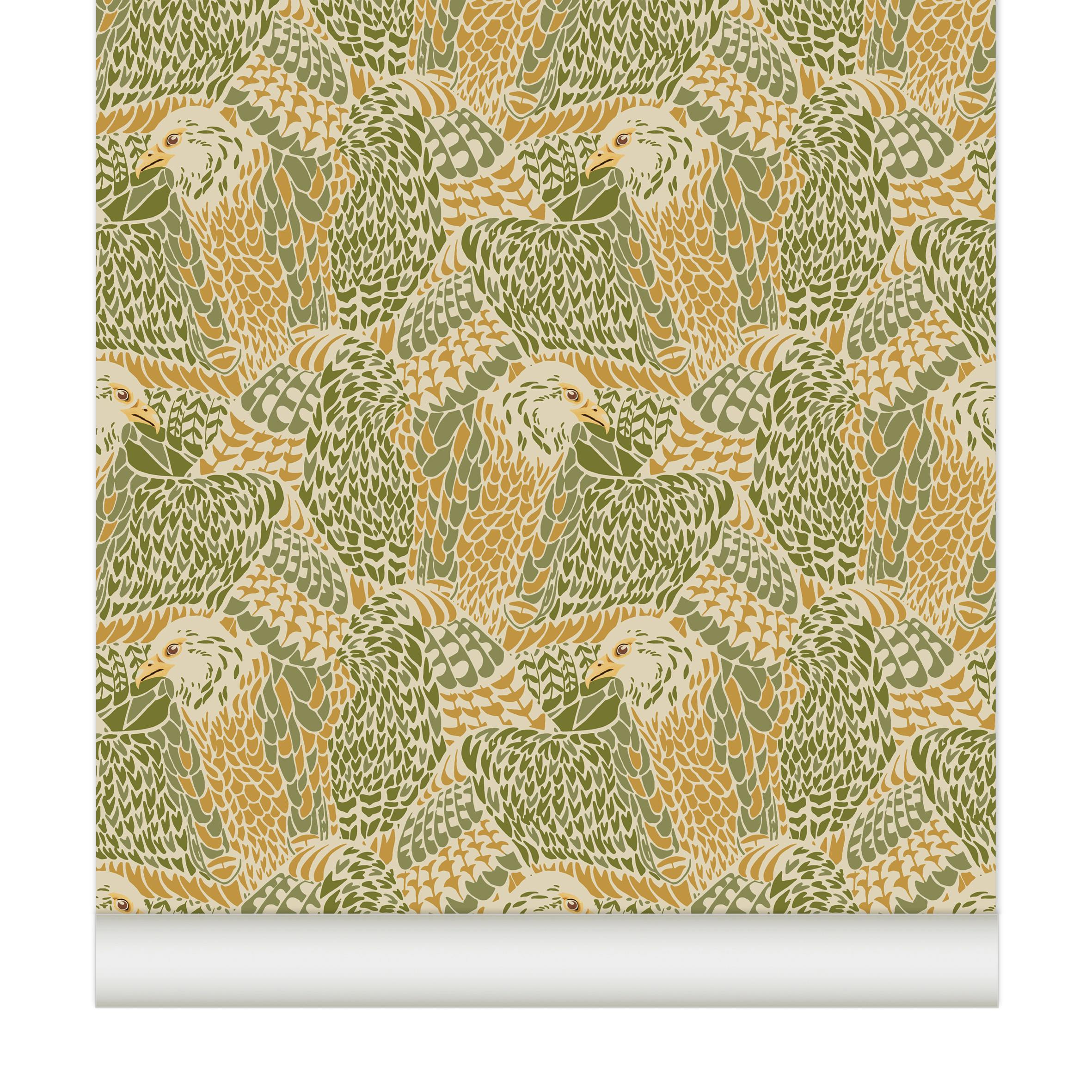 Papier peint Eagle Eye Chéri coloris Kaki