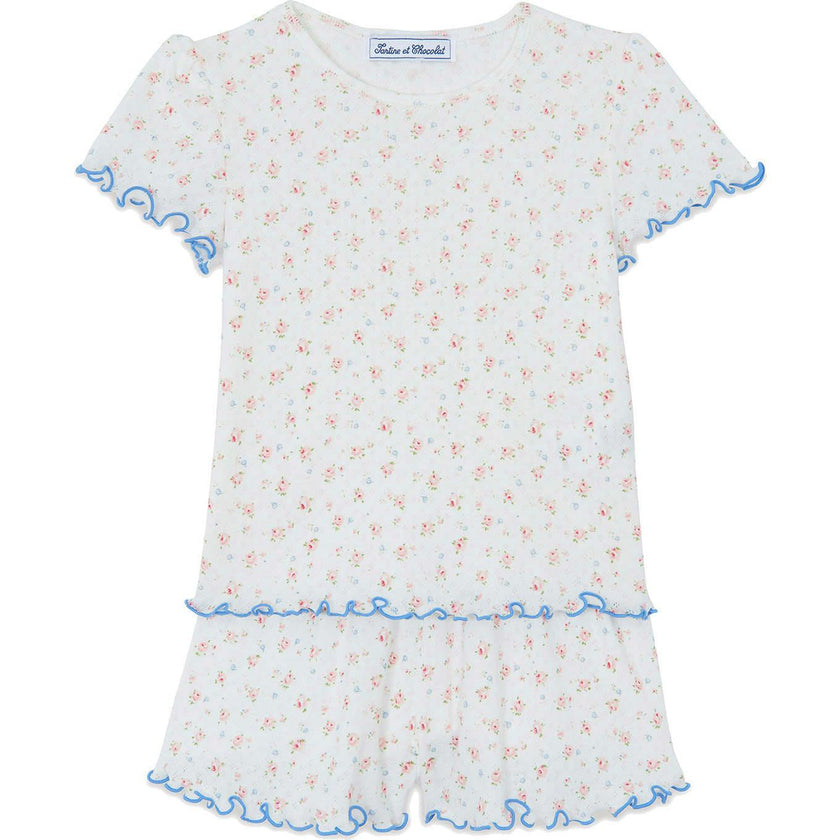 TARTINE ET CHOCOLAT Pointelle Lettuce Hem Pajamas