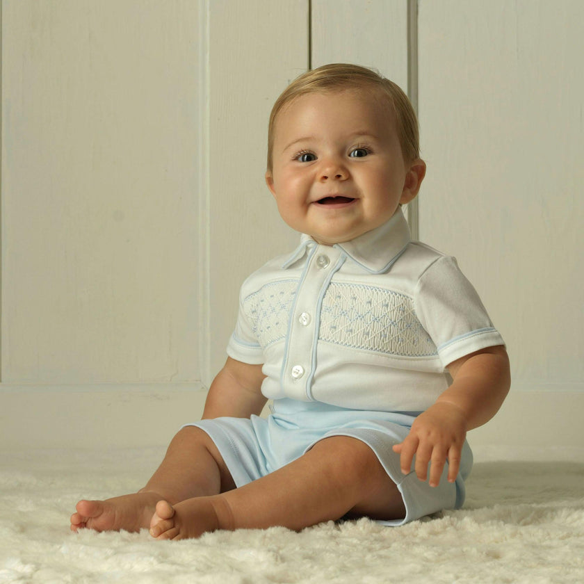 Pima Jersey Smocked Top and Short Set