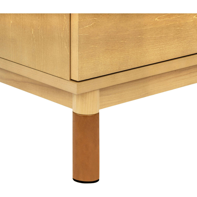Gelato 3-Drawer Changer Dresser with Vegan Tan Leather Feet