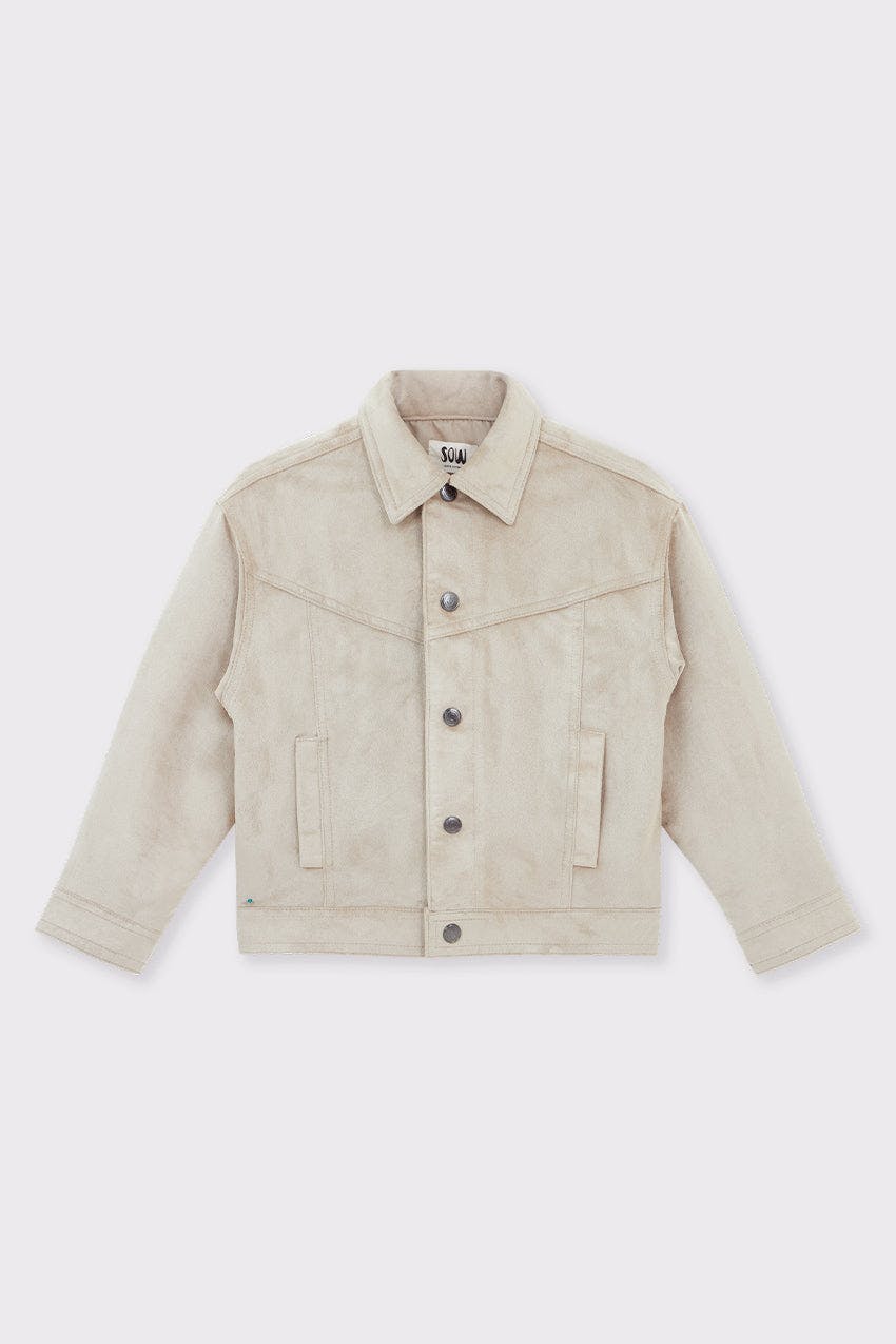 Faux Suede Trucker Jacket