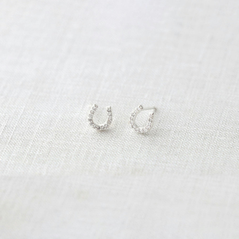 Horseshoe Crystal Stud Earrings