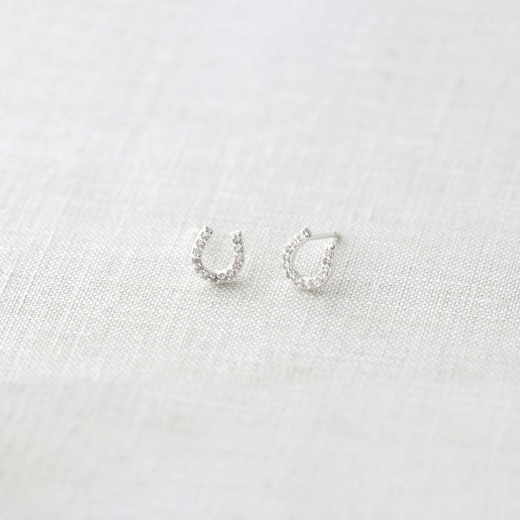 Horseshoe Crystal Stud Earrings