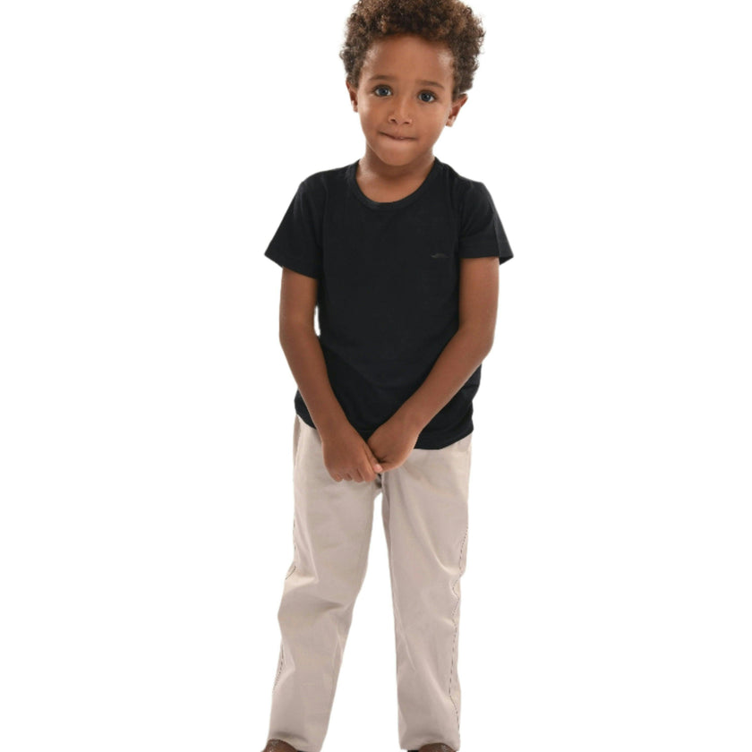 Black Solid Cotton T-Shirt