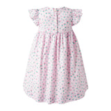 Flutter Sleeve Floral Smocked Dress