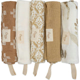 Kendi 5-pc. Cotton Baby Washcloth Set (Safari Animal)