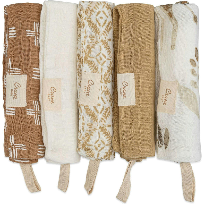 Kendi 5-pc. Cotton Baby Washcloth Set (Safari Animal)