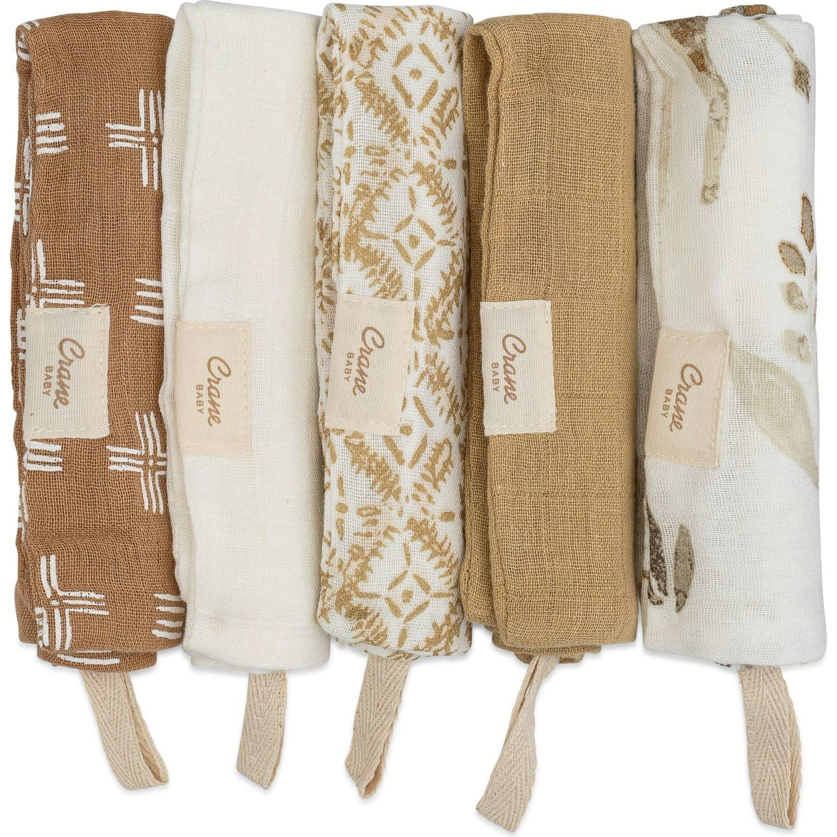 Kendi 5-pc. Cotton Baby Washcloth Set (Safari Animal)