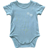 Baby Short Sleeve Bodysuit Paws in Storm