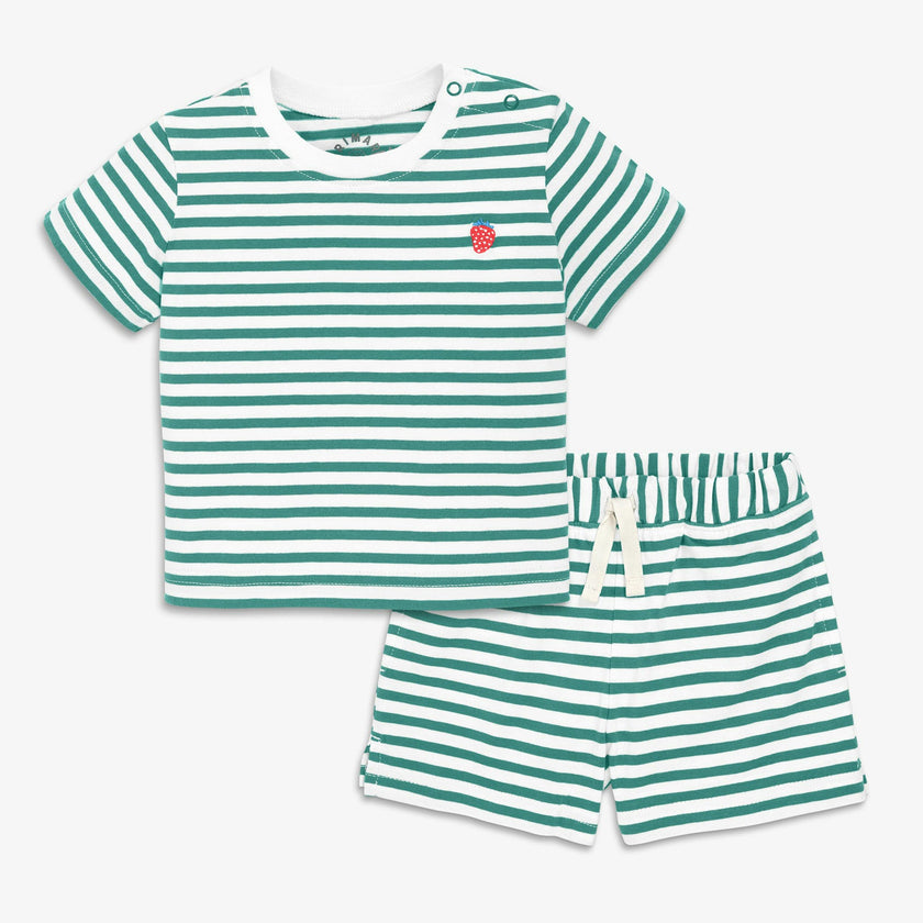 Clearance baby stripe embroidered set