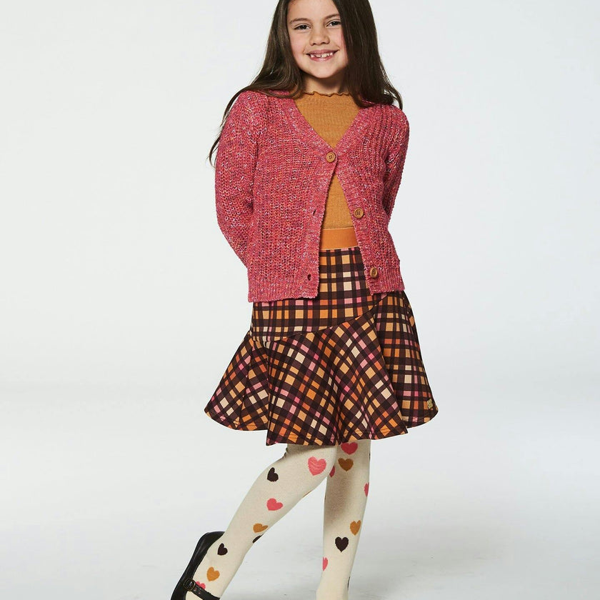 Milano Plaid Asymmetrical Flounce Mini Skirt