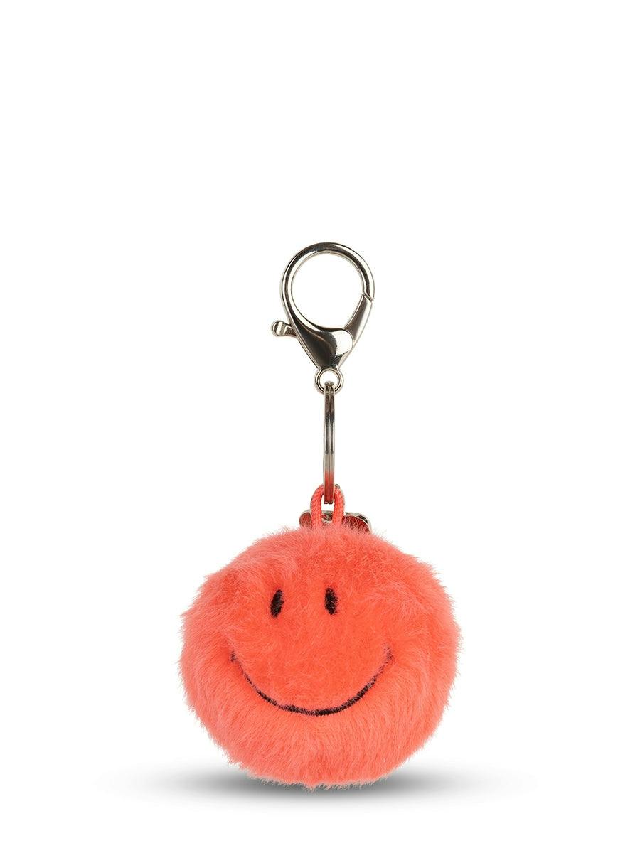 Smiley Keychain ECO Fuzzy Bright Coral - 2