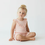 Organic Ruffle Top & Shorts Set - Blush
