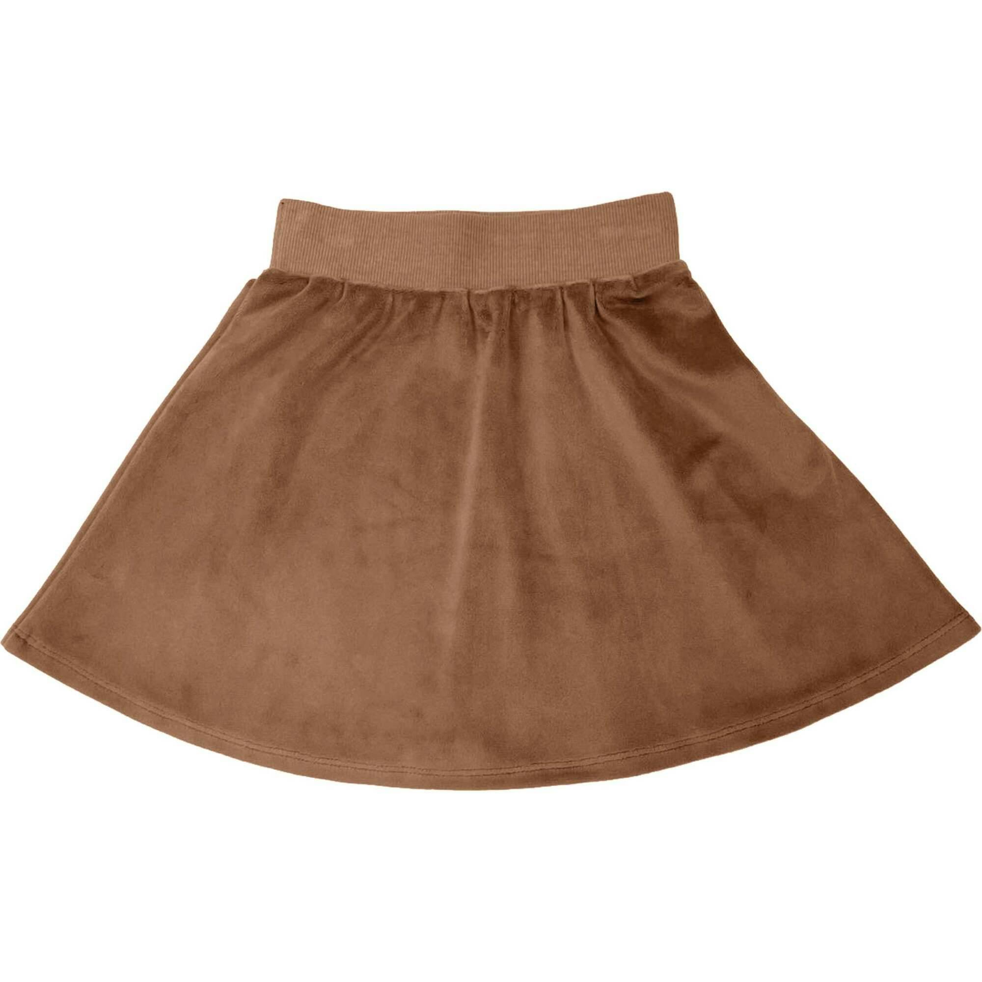 Velour Ribbed Waist A-Line Short Skirt
