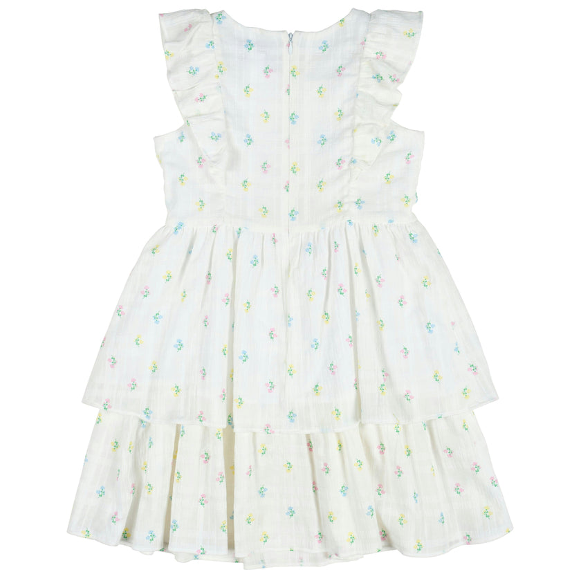 Printed Floral Dress With Ruffles