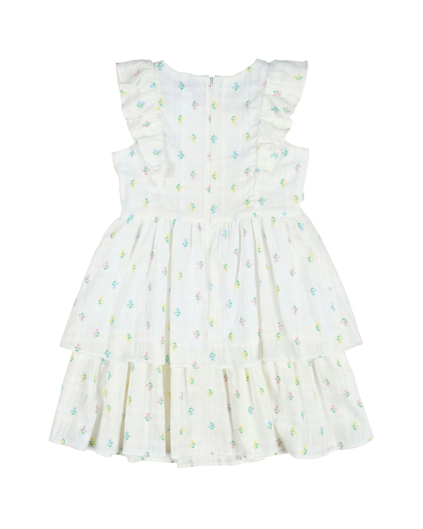 Printed Floral Dress With Ruffles