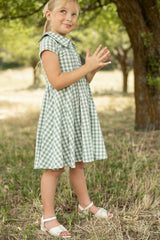 Mini Amber Dress in Sage Gingham