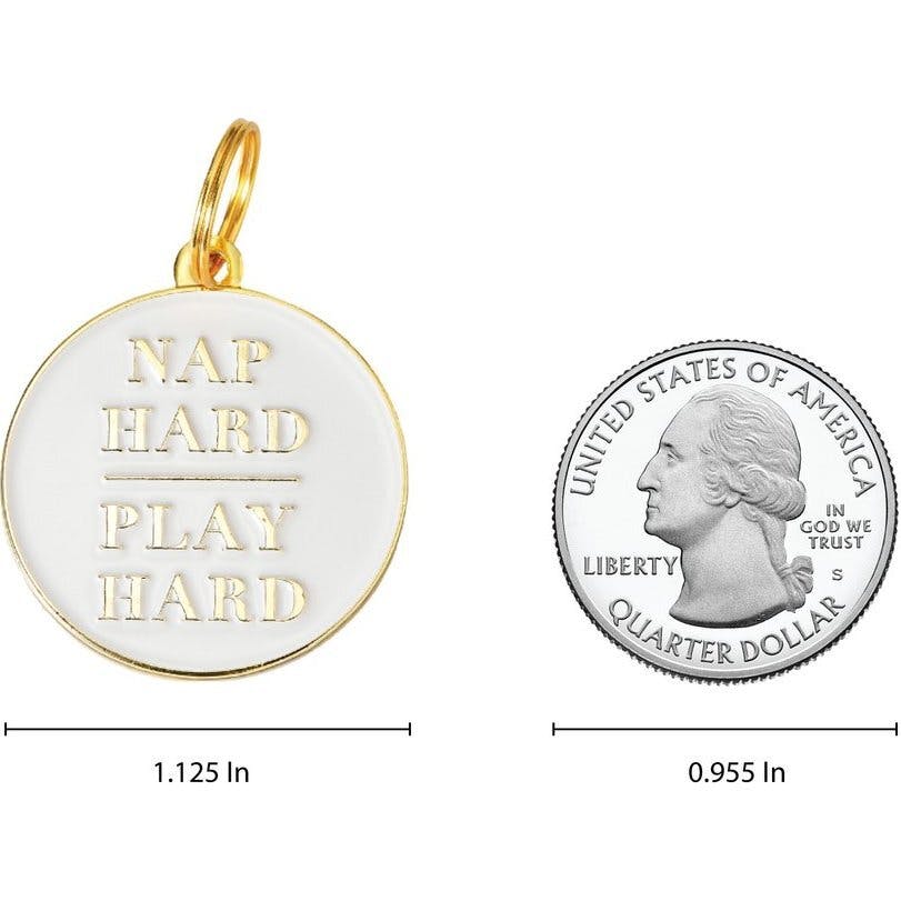 Nap Hard Play Hard Pet ID Tag