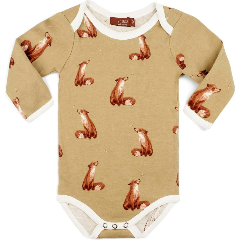 Gold Organic Cotton Long Sleeve One Piece