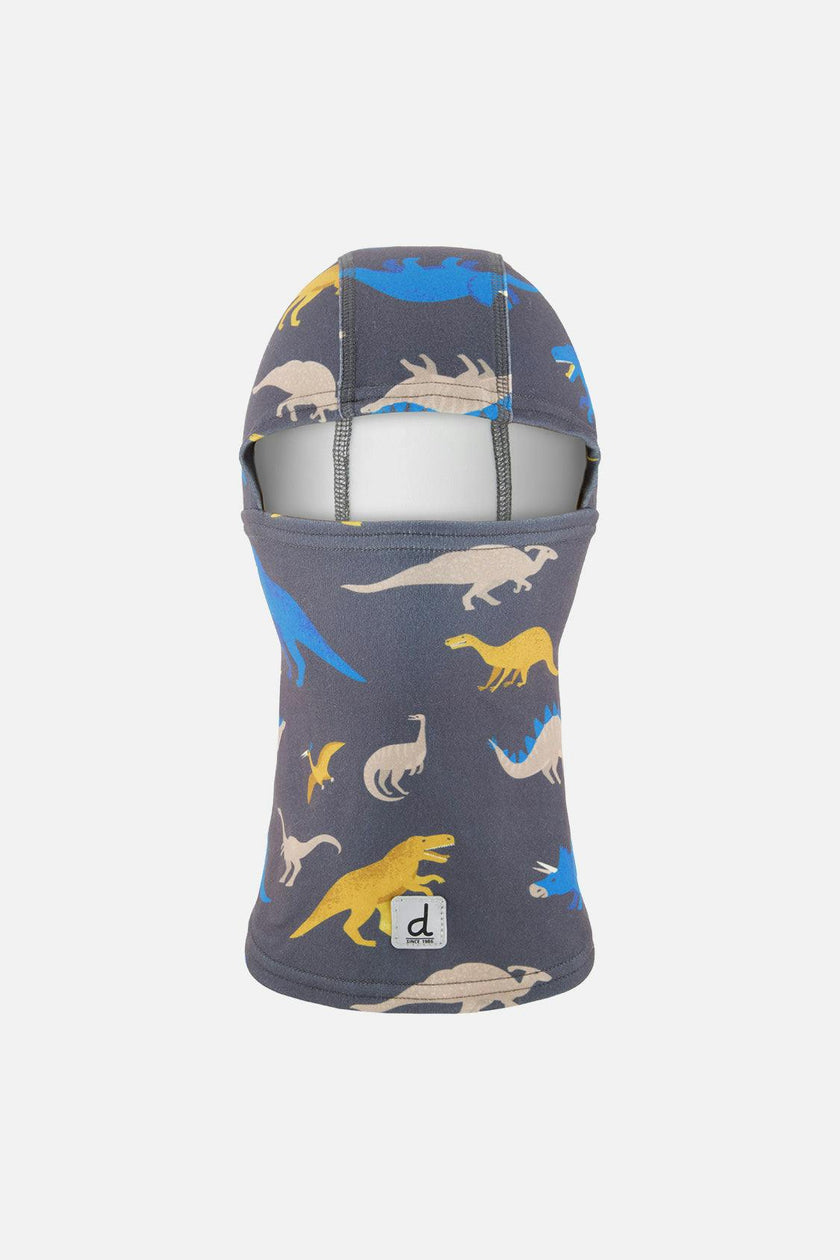 Brushed Jersey Balaclava Grey and Blue Dinosaur Print