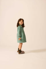 Shirtdress in Teal Tambourine Corduroy